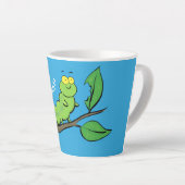 Happy niedlich Green Raupe Cartoon Illustration Milchtasse (Rechte Ecke)