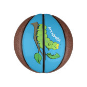 Happy niedlich Green Raupe Cartoon Illustration Mini Basketball (Vertikal)