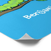 Happy niedlich Green Raupe Cartoon Illustration Poster (Ecke)