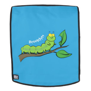 Happy niedlich Green Raupe Cartoon Illustration Rucksack