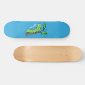 Happy niedlich Green Raupe Cartoon Illustration Skateboard (Horizontal)