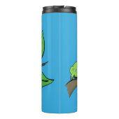 Happy niedlich Green Raupe Cartoon Illustration Thermosbecher (Rückseite)