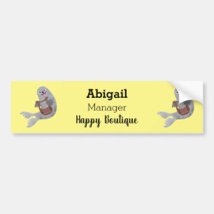 Happy niedlich Harp Siegel Cartoon Illustration Autoaufkleber