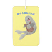 Happy niedlich Harp Siegel Cartoon Illustration Autolufterfrischer (Vorderseite)