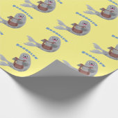 Happy niedlich Harp Siegel Cartoon Illustration Geschenkpapier (Ecke)