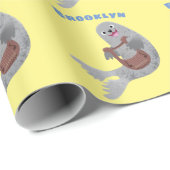 Happy niedlich Harp Siegel Cartoon Illustration Geschenkpapier (Rolleneckpunkt)