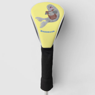 Happy niedlich Harp Siegel Cartoon Illustration Golf Headcover