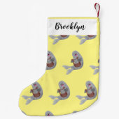 Happy niedlich Harp Siegel Cartoon Illustration Kleiner Weihnachtsstrumpf (Rückseite)