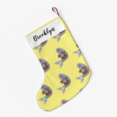 Happy niedlich Harp Siegel Cartoon Illustration Kleiner Weihnachtsstrumpf (Rückseite (Hängend))