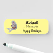 Happy niedlich Harp Siegel Cartoon Illustration Namensschild (Beispiel)