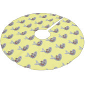 Happy niedlich Harp Siegel Cartoon Illustration Polyester Weihnachtsbaumdecke (Schrägansicht)