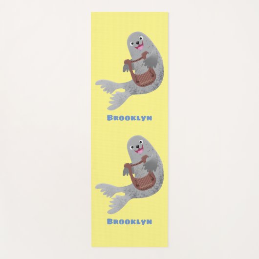 Happy niedlich Harp Siegel Cartoon Illustration Yogamatte (Vorderseite)