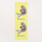 Happy niedlich Harp Siegel Cartoon Illustration Yogamatte (Rückseite)