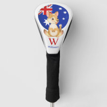 Happy Niedlich Kangaroo Personalisierter Golf Head