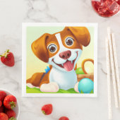 Happy Niedlich Lächeln Hund Serviette (Beispiel)