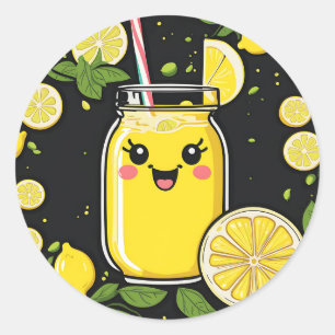 Happy Niedlich Lemonade Runder Aufkleber