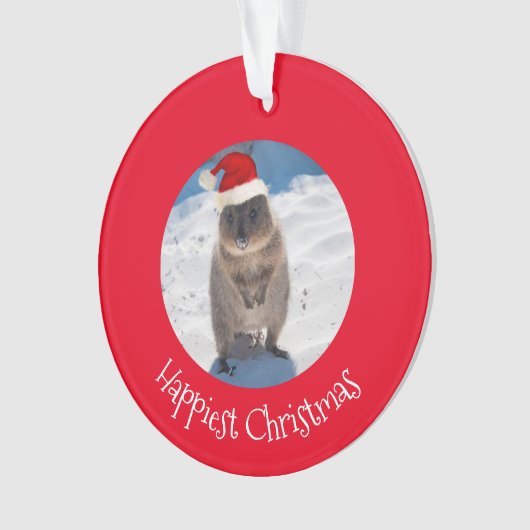 Happy Niedlich Merry Christmas Quokka Beach Austra Ornament (Vorderseite)