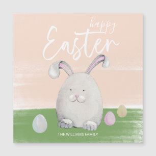 Happy Niedlich Ostern Happy Bunny Watercolor Magnetkarte