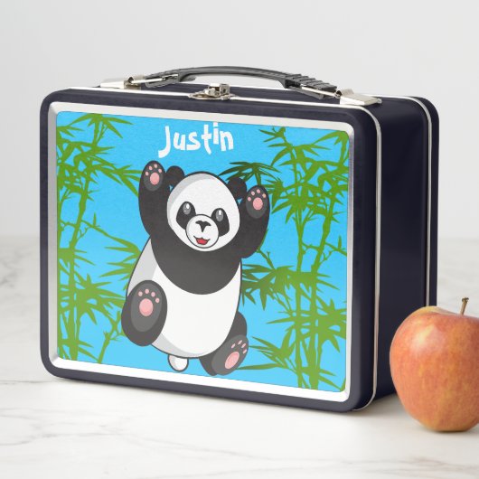 Happy Niedlich Panda Mit Monogramm Lunch Box (Beispiel)
