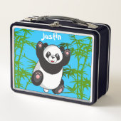 Happy Niedlich Panda Mit Monogramm Lunch Box (Vorderseite)