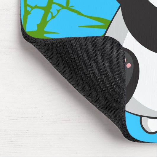 Happy Niedlich Panda Mit Monogramm Mousepad (Ecke)