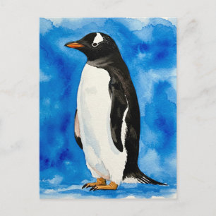 Happy Niedlich Pinguin Watercolor Postcard Postkarte