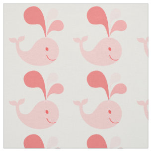 Happy Niedlich Pink Whale Fabric Stoff