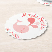 Happy Niedlich Pink Whale Untersetzer (angewinkelt)