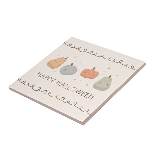 Happy Niedlich Pumpkin Design Keramik Tile Fliese (Seite)