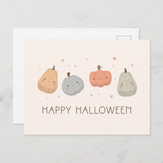 Happy Niedlich Pumpkin Design Postcard Postkarte (Vorne/Hinten)