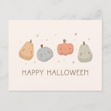 Happy Niedlich Pumpkin Design Postcard