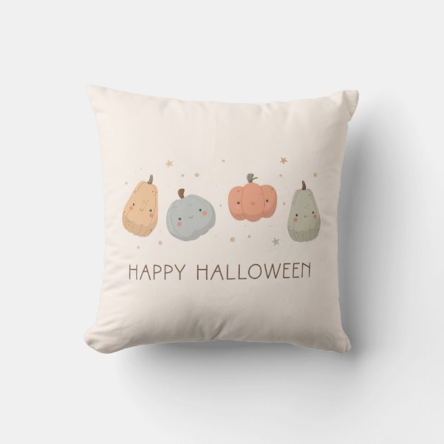 Happy Niedlich Pumpkin Design Throw Kissen (Vorderseite)