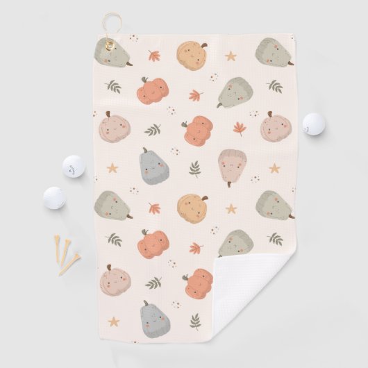 Happy Niedlich Pumpkin Pattern - Golfhandtuch (Insitu)