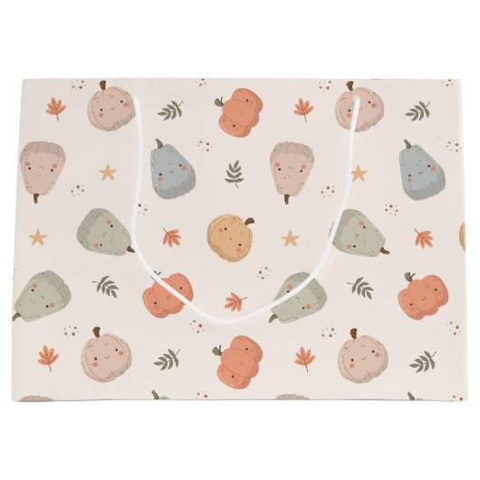 Happy Niedlich Pumpkin Pattern - Große Geschenktas Geschenktüte (Vorderseite)