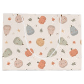 Happy Niedlich Pumpkin Pattern - Große Geschenktas Große Geschenktüte (Rückseite)