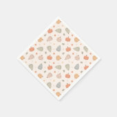 Happy Niedlich Pumpkin Pattern - Paper Napkins Serviette (Ecke)