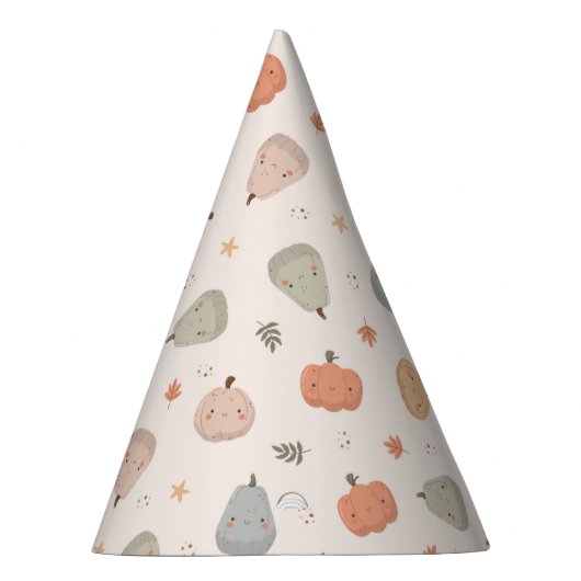 Happy Niedlich Pumpkin Pattern - Party Hat Partyhütchen (Rechts)