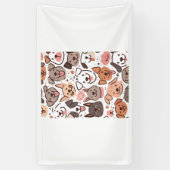 Happy Niedlich Puppies Muster 1 Banner (Vertikal)