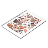 Happy Niedlich Puppies Muster 1 Notizblock (Linke Seite)