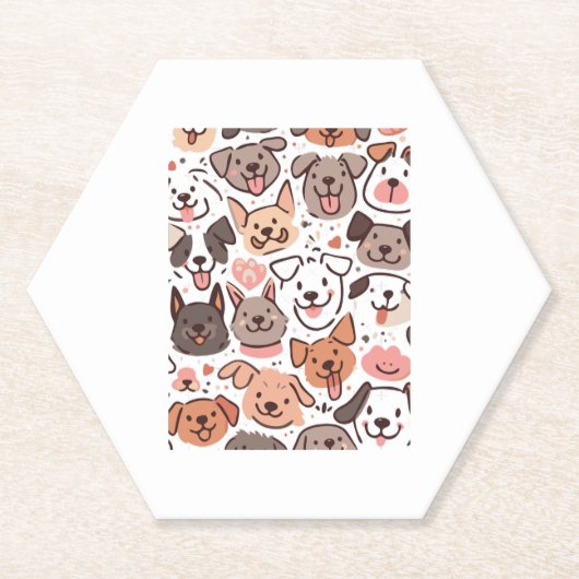 Happy Niedlich Puppies Muster 1 Untersetzer (Vorderseite)