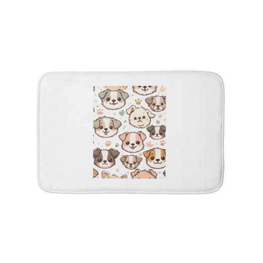 Happy Niedlich Puppies Pattern Badematte (Vorderseite)