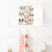 Happy Niedlich Puppies Pattern Banner (Insitu)