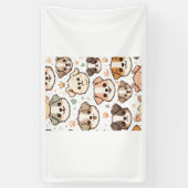 Happy Niedlich Puppies Pattern Banner (Vertikal)
