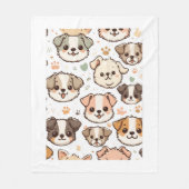 Happy Niedlich Puppies Pattern Fleecedecke (Vorderseite)