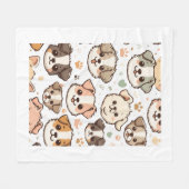 Happy Niedlich Puppies Pattern Fleecedecke (Vorderseite (Horizontal))