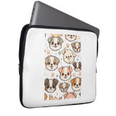 Happy Niedlich Puppies Pattern Laptopschutzhülle (Vorne Rechts)