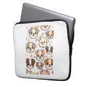 Happy Niedlich Puppies Pattern Laptopschutzhülle (Vorderseite Links)