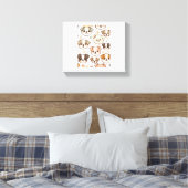 Happy Niedlich Puppies Pattern Leinwanddruck (Insitu (Schlafzimmer))