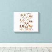 Happy Niedlich Puppies Pattern Leinwanddruck (Insitu (Holzboden))