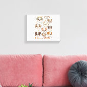 Happy Niedlich Puppies Pattern Leinwanddruck (Insitu (Wohnzimmer))